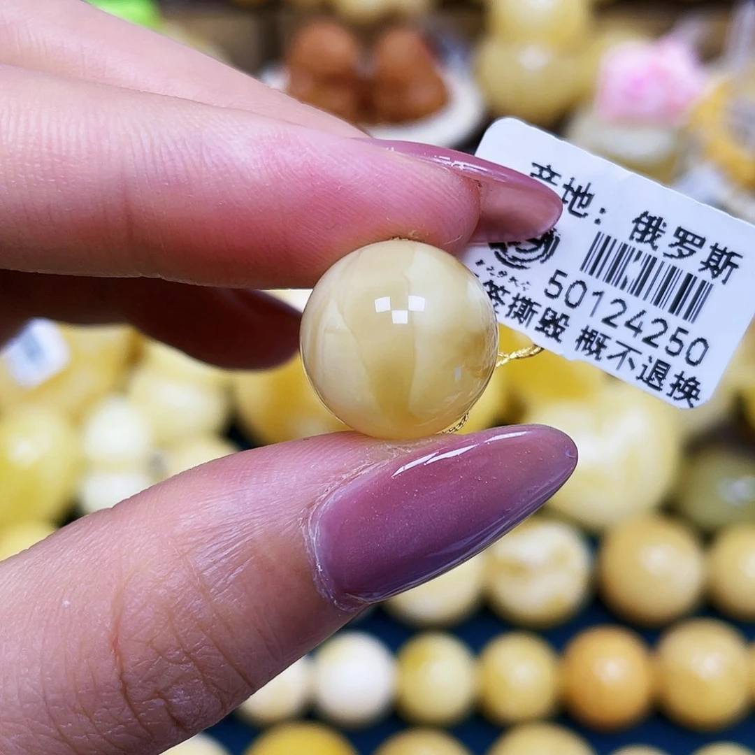 未镶嵌蜜蜡裸石14.8mm微瑕