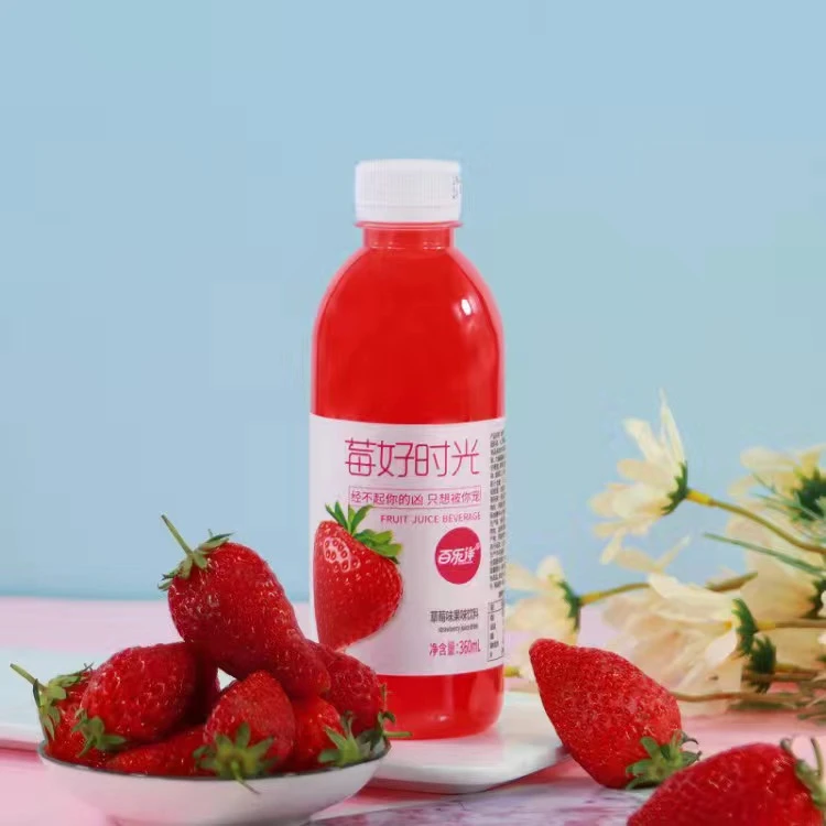 果汁饮料果味饮品整箱批发特价夏季瓶装水解渴桃汁草莓汁360mL