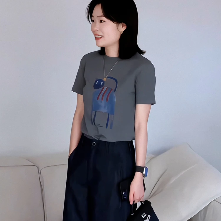2025超火减龄卡通印花短袖t恤女夏季新款时尚百搭洋气体恤上衣潮