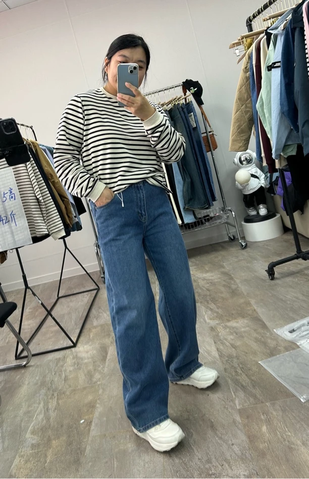 VG家的市集Tr直筒阔腿牛仔裤