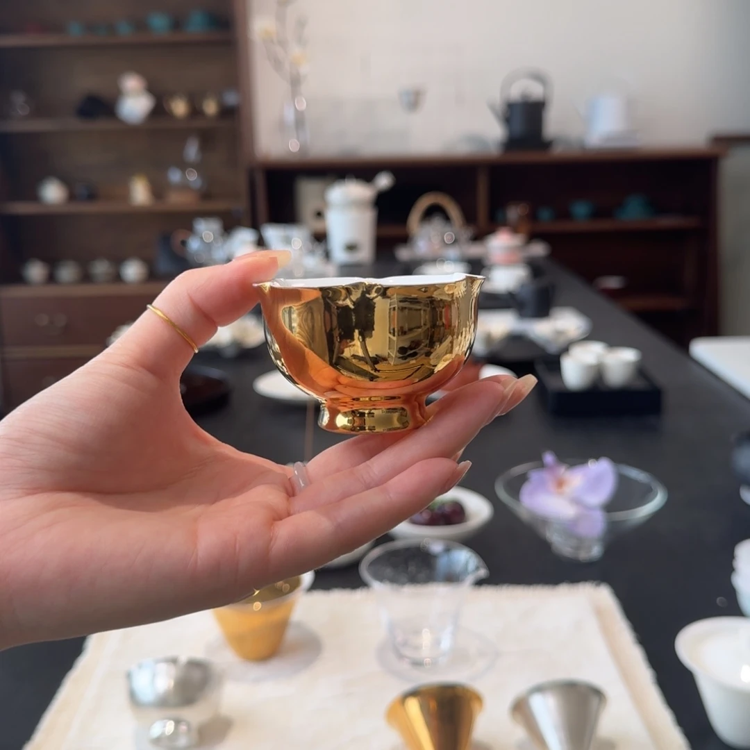 鎏金高足主人杯杯