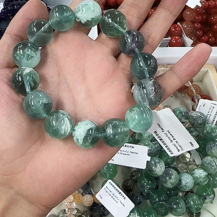 未镶嵌手链水晶卡19羽毛萤石
