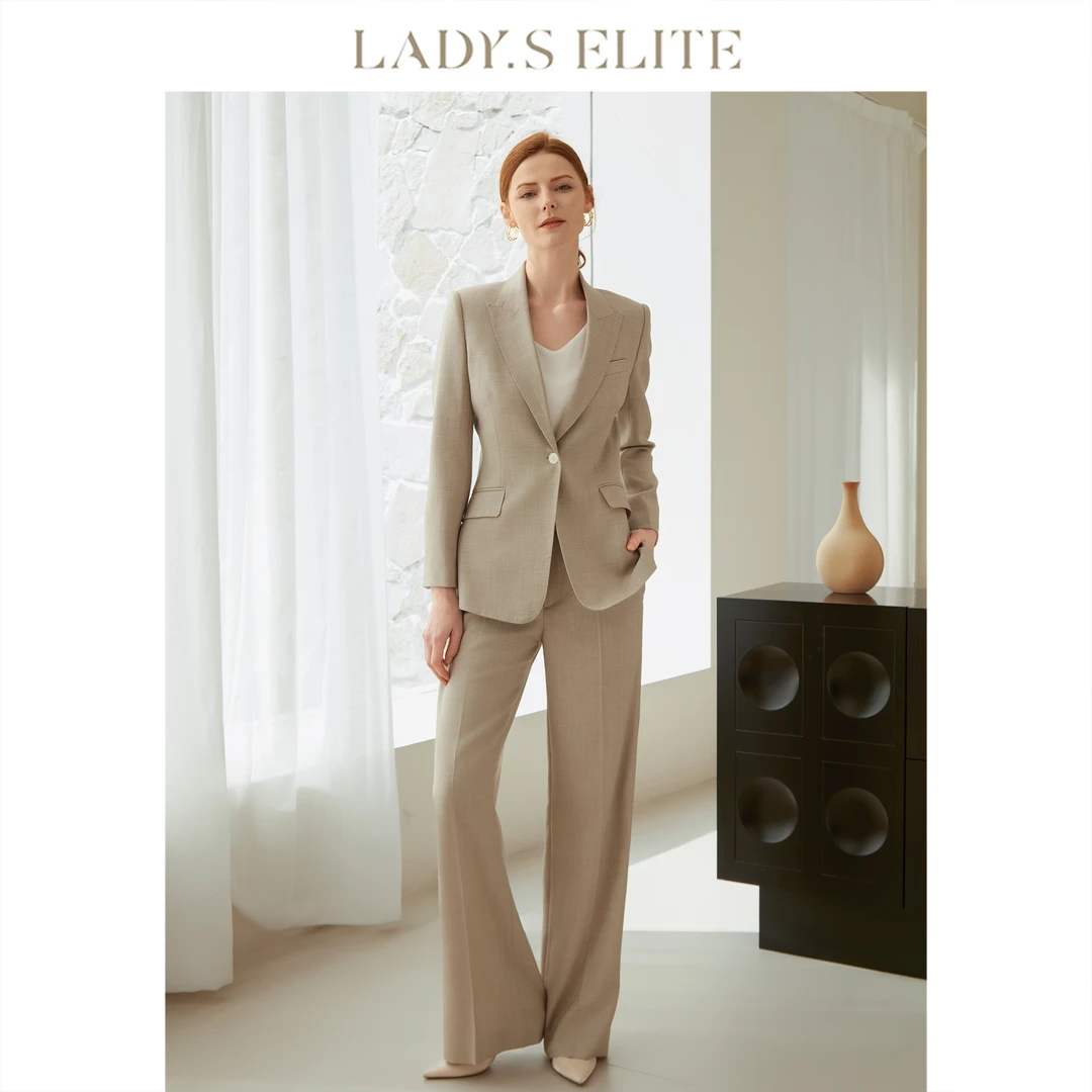 LadySElite【大艺术家】绵羊毛西装女套装25新款复古经典商务正装