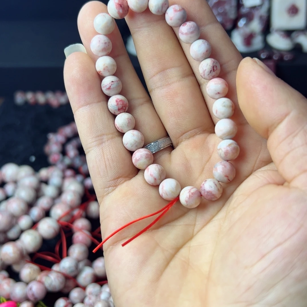 天然辰砂原石手串