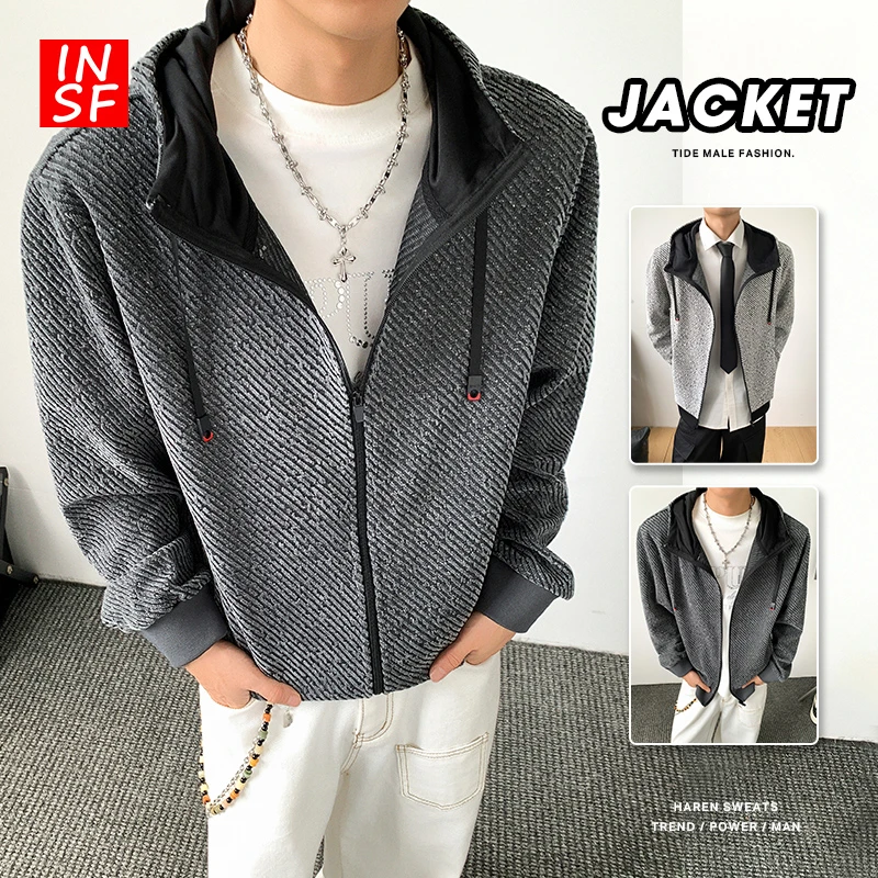 春秋连帽卫衣男2025新款美式潮牌高级感宽松百搭大码男生开衫外套