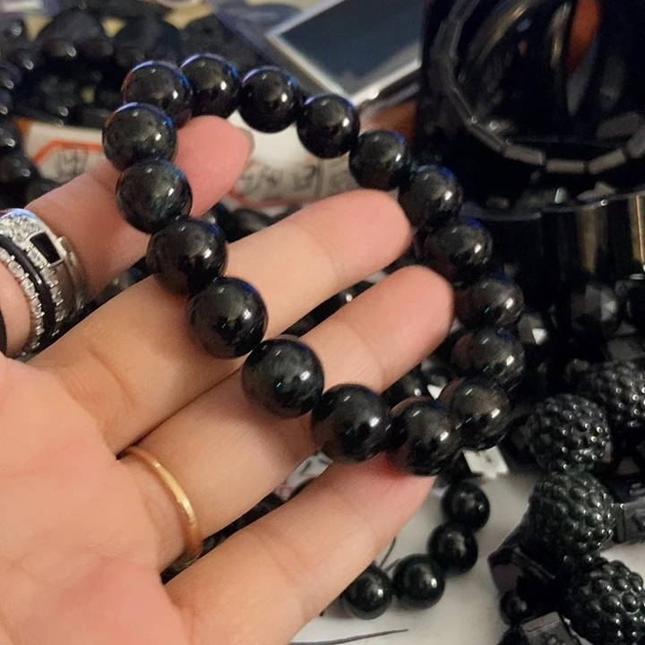 翡翠未镶嵌手链墨翠12