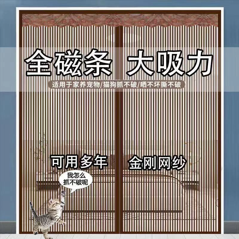 20金刚网夏季防蚊门帘纱门纱窗磁性自吸卧室高档防蝇隔断免打孔