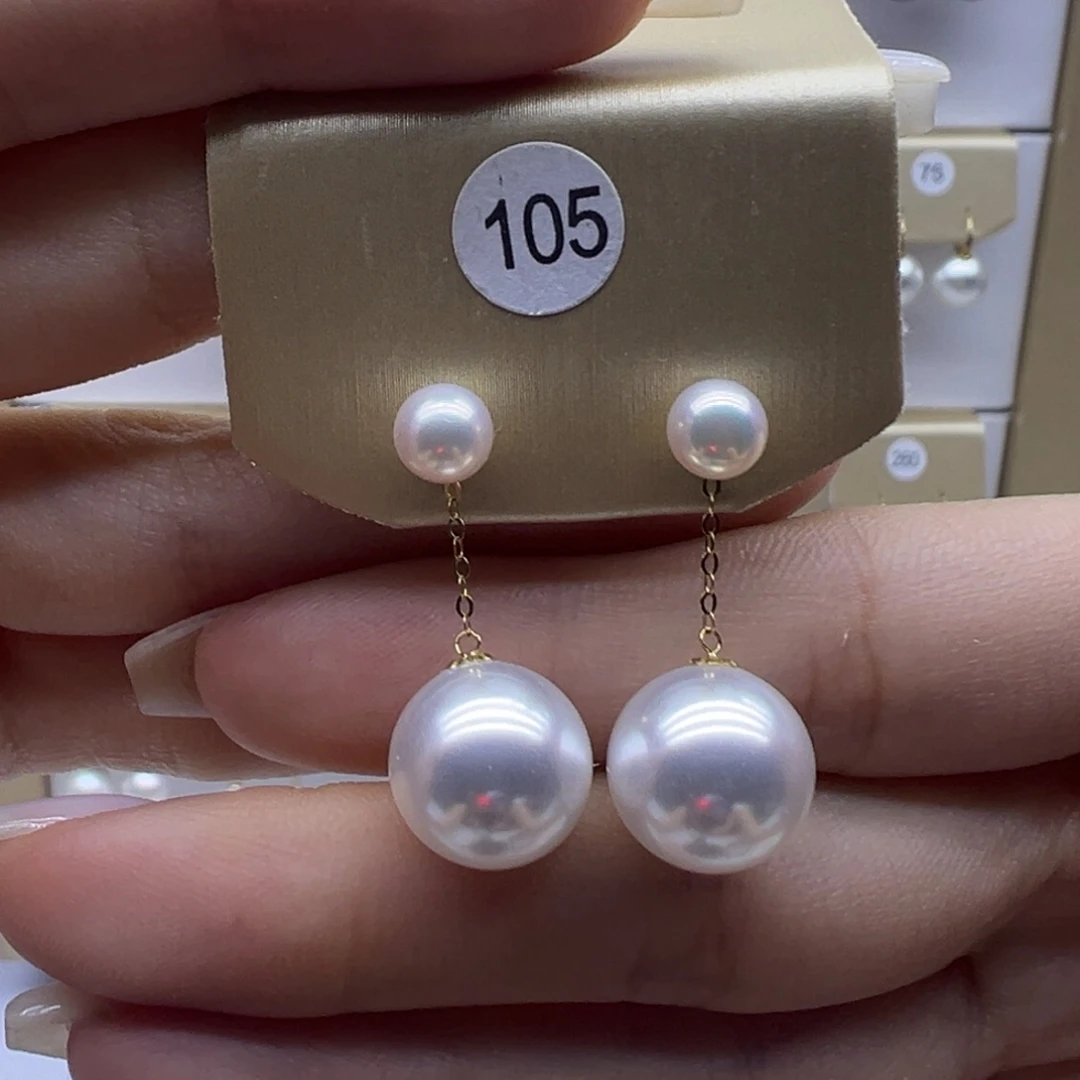 耳饰淡水珍珠18K金镶嵌