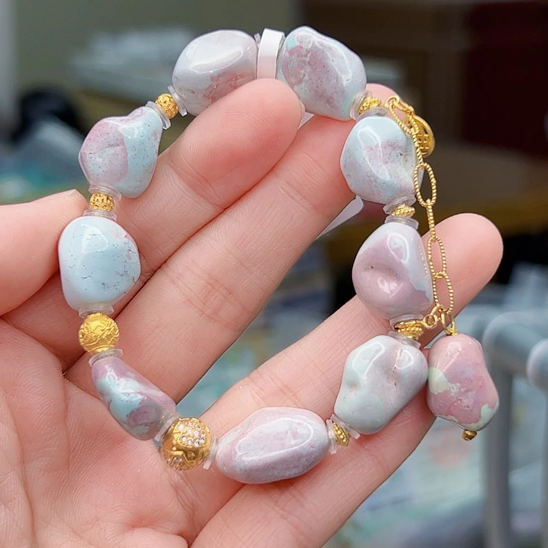 绿松石珠宝奇石18K金镶嵌