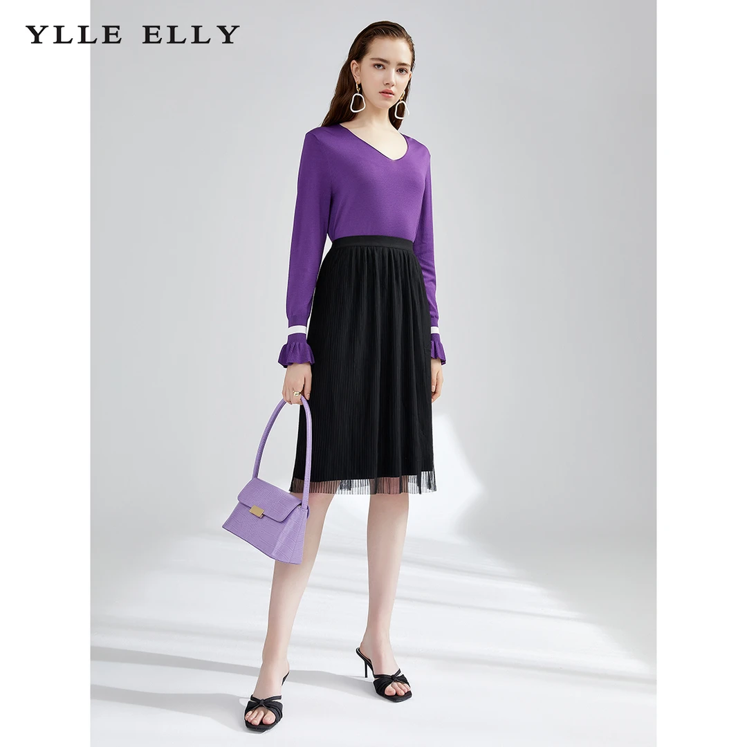 【籽言专属】2024曼德诗长袖v领针织套头气质