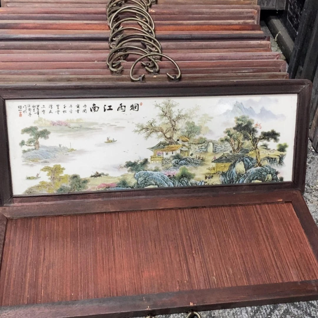 瓷片53*21 景德镇瓷板画柴窑烧制