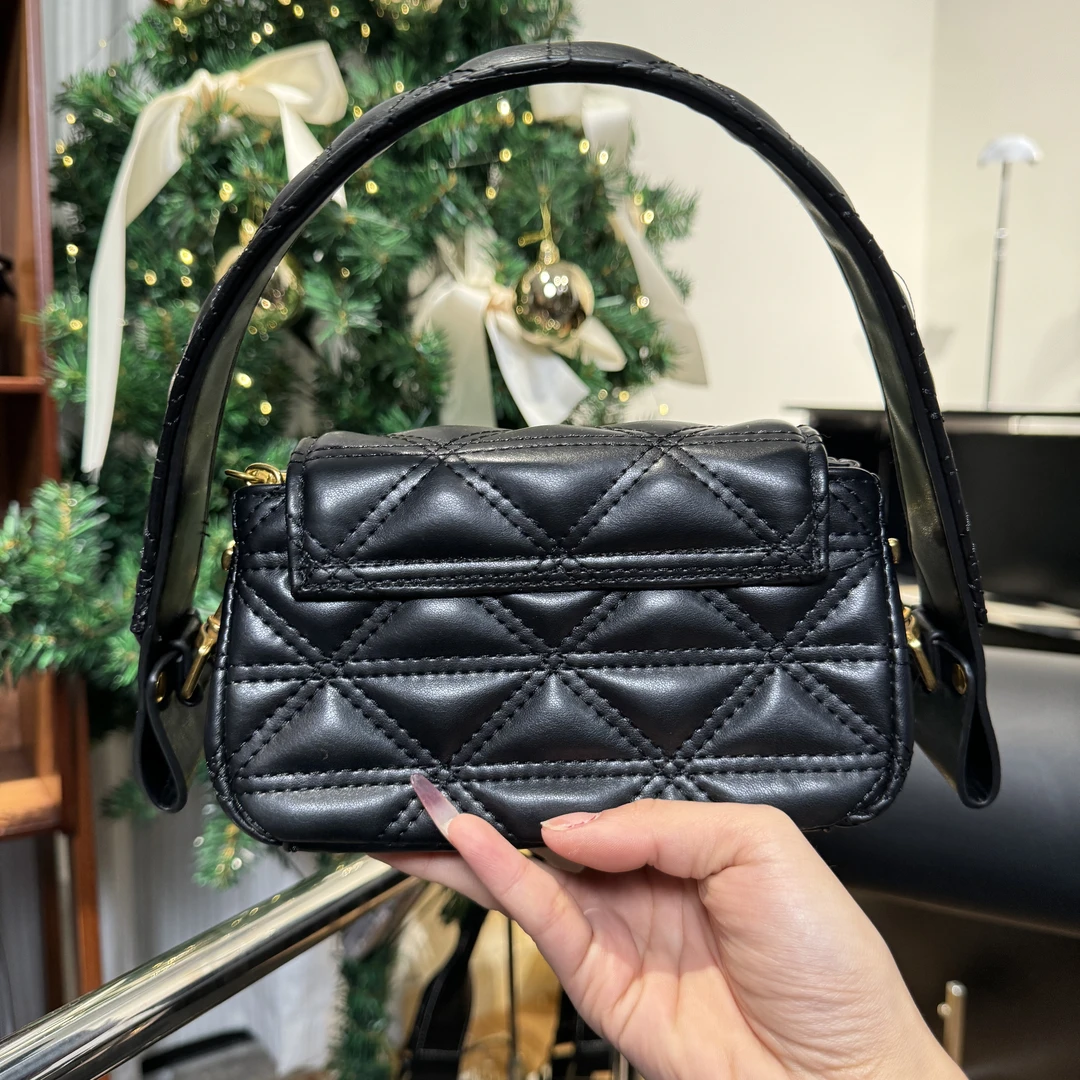 土星小羊菱格手提腋下斜跨包真皮小众高级感包包