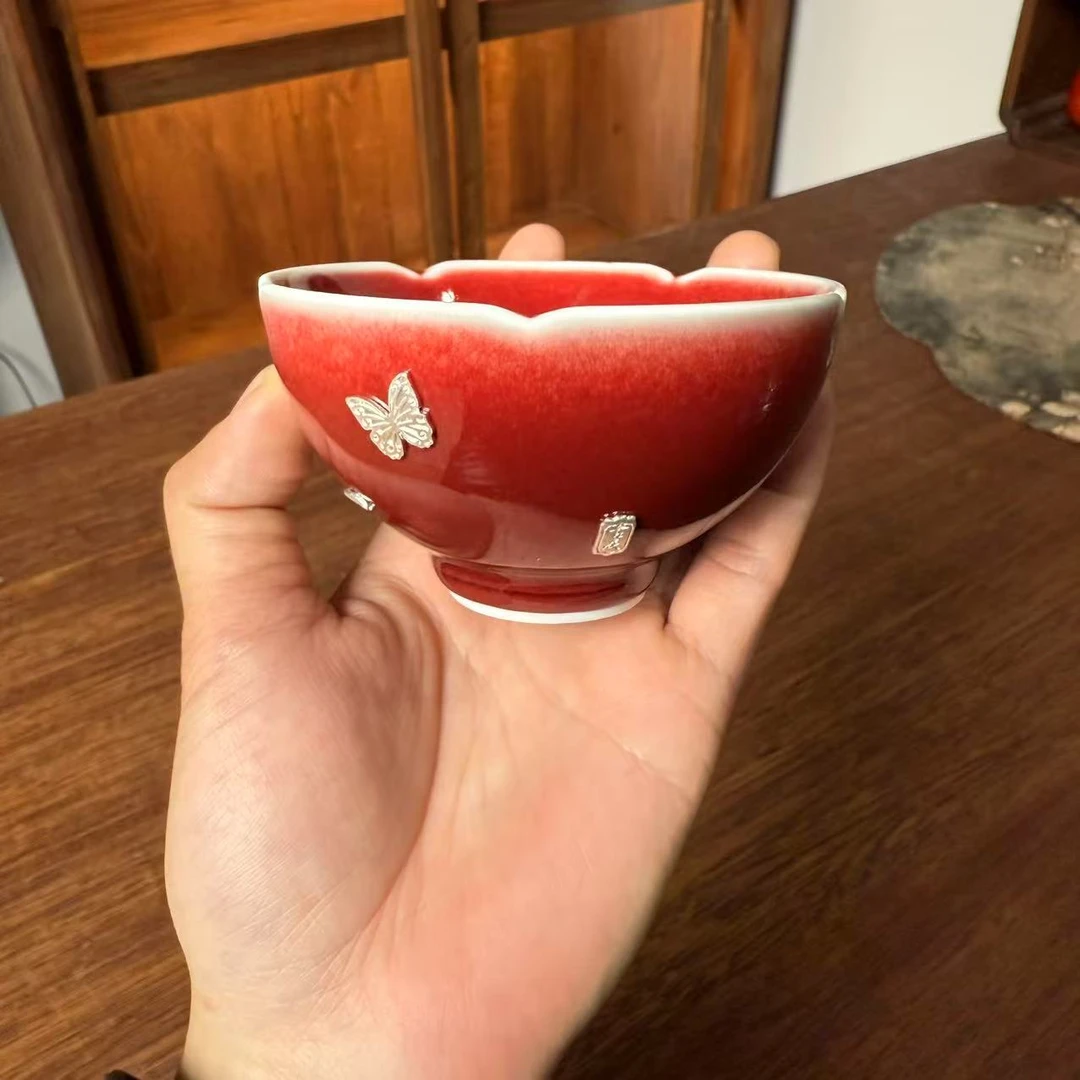 郎红锯钉蝴蝶花瓣主人杯 GH2966