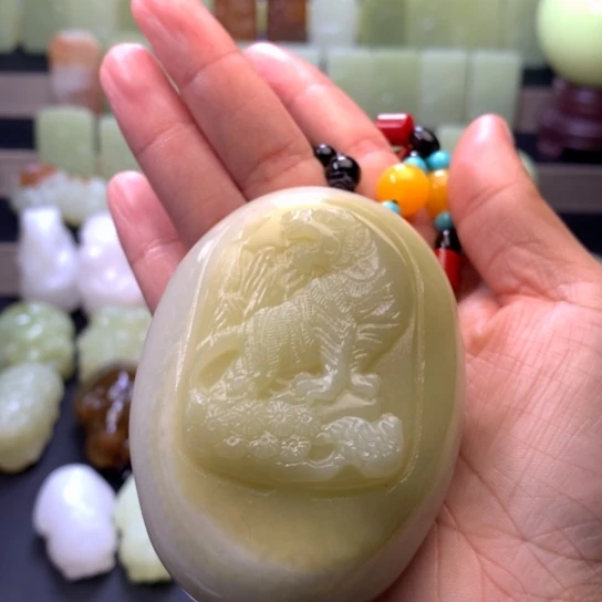 石材方解石手把件