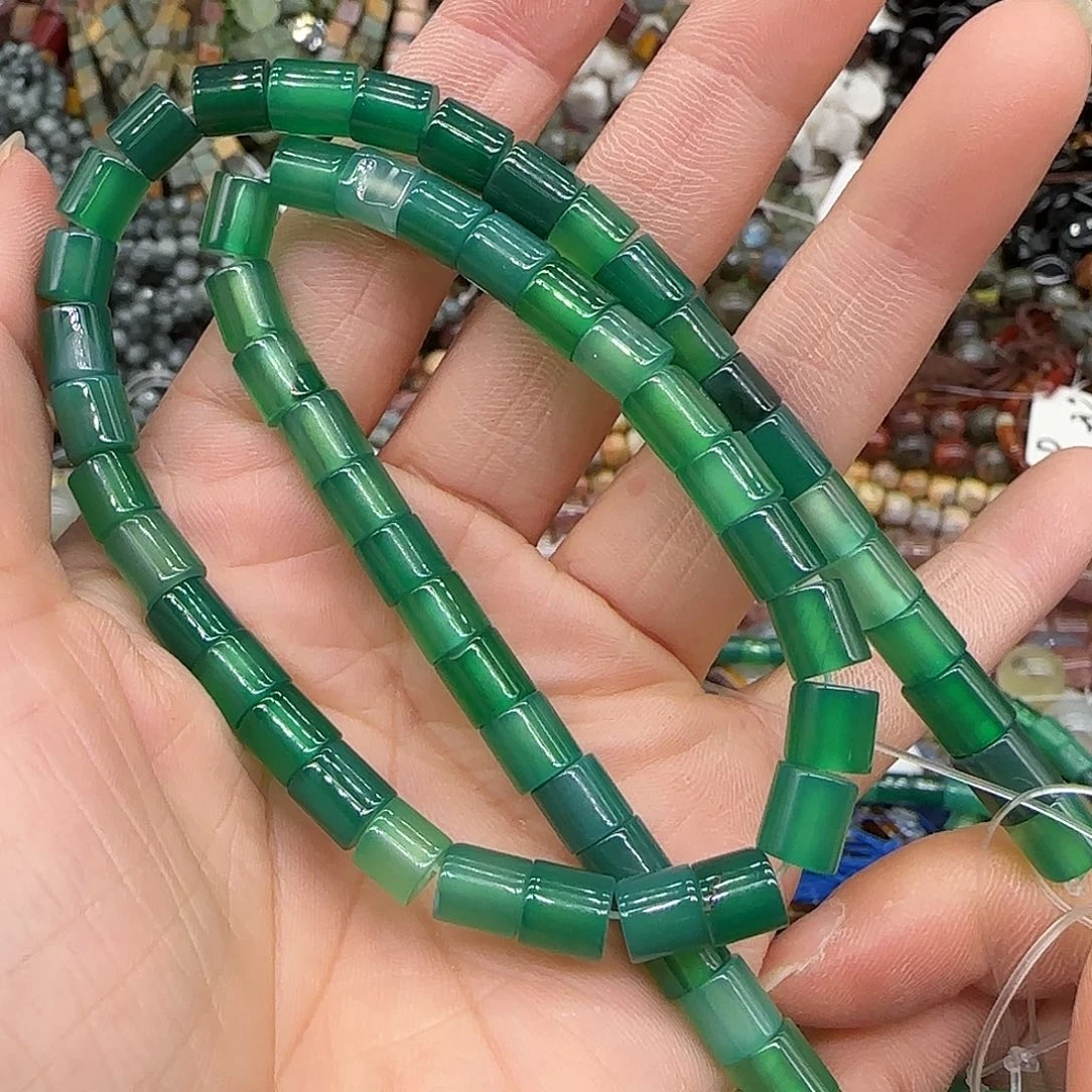 合金玛瑙/玉髓珠宝半成品6mm绿玛瑙一条