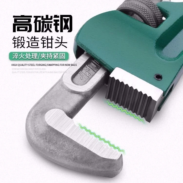 管钳f型直角扳手大开口多功能万用F型管钳喉钳家用快速水管钳