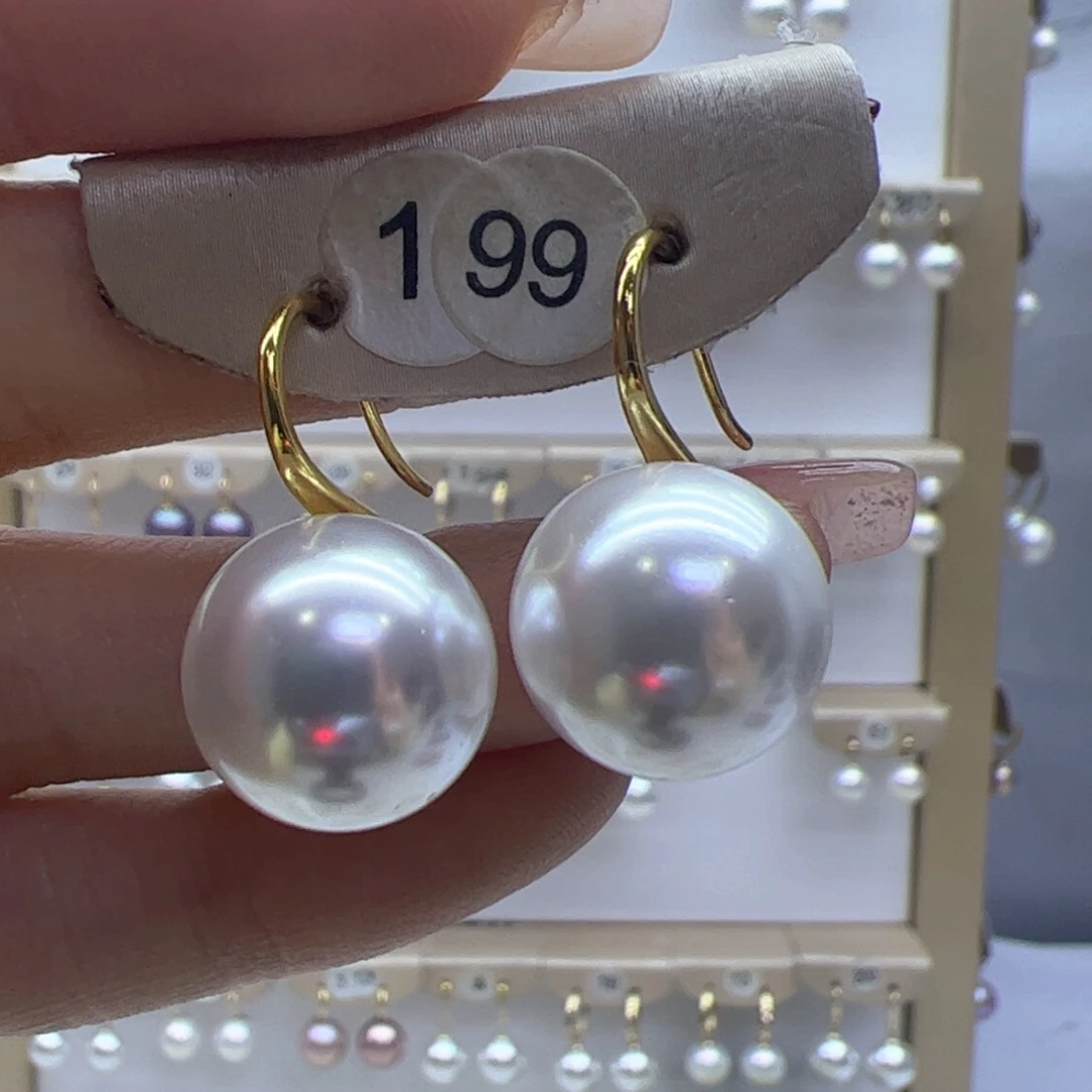 淡水珍珠耳饰18K金镶嵌