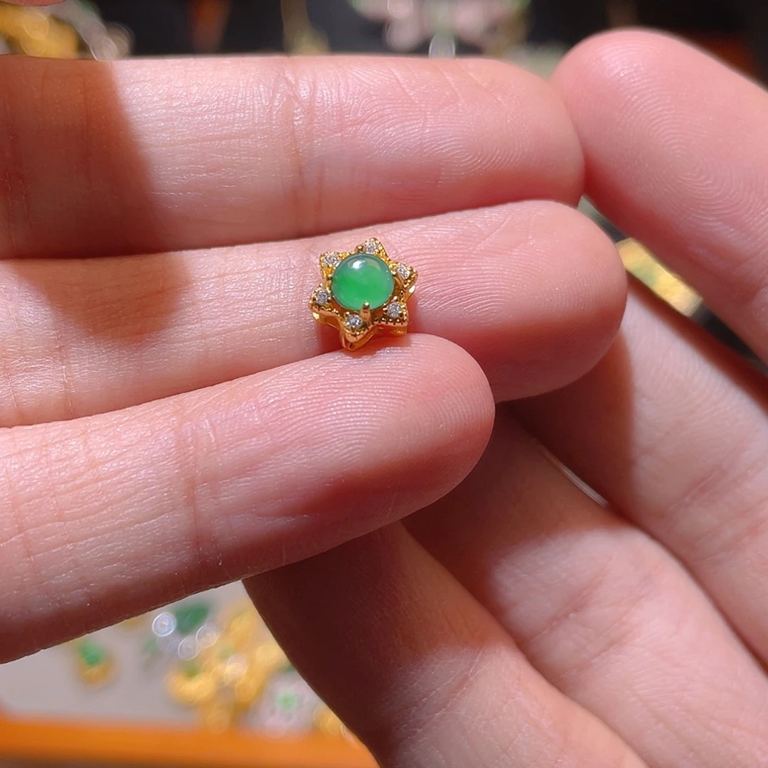 翡翠吊坠(不含链)银S925镶嵌