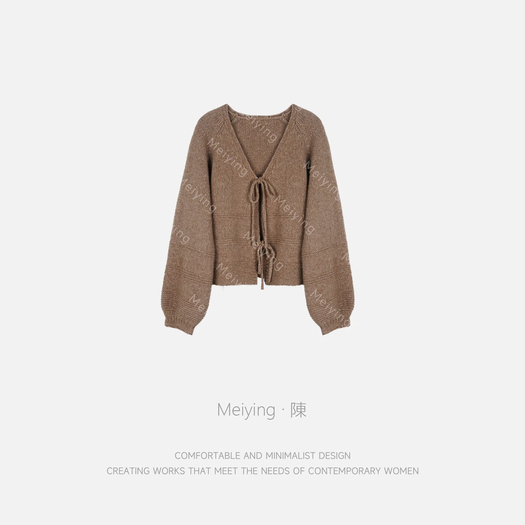 Meiying-“正青春”氛围松弛感收口袖绑带毛衫YA5QM042