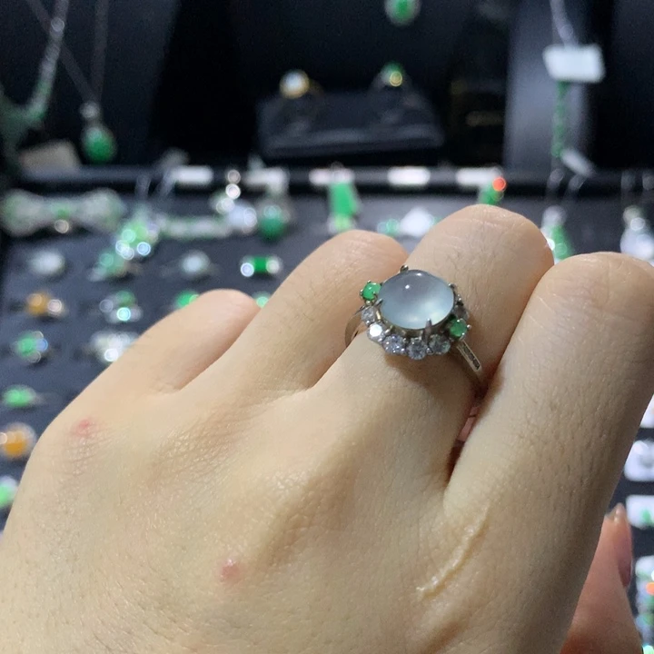 翡翠银S925镶嵌戒指