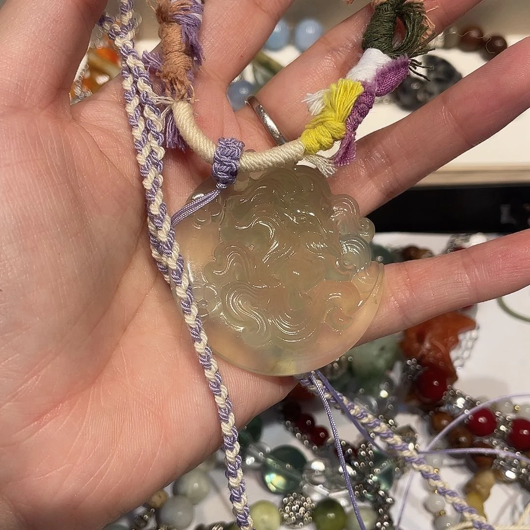 宸***˶蛇纹石玉合金颈饰