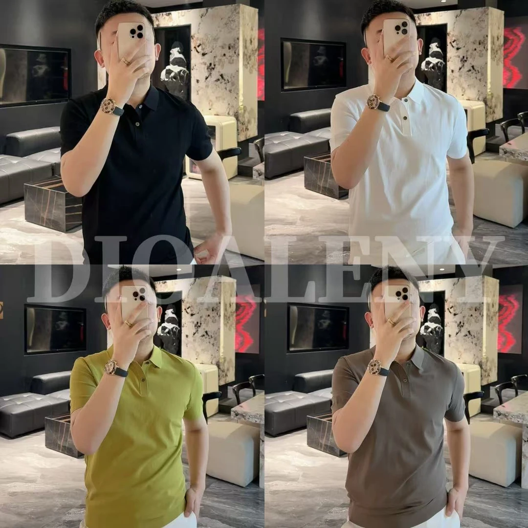 【帅老板】5555夏季轻奢男士T恤伊力特净版翻领POLO短袖