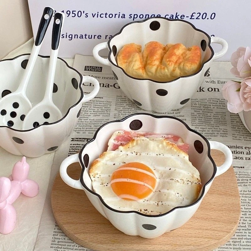 赫本带耳总长6英寸南瓜碗高颜值防烫家用水果沙拉餐具酸奶汤碗