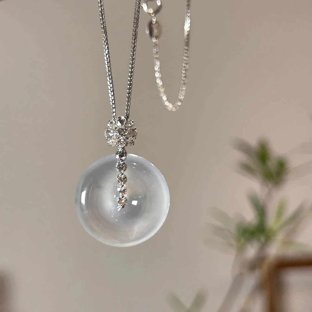 雪花锆石平安扣专用扣头diy万能扣百搭项链镶嵌锁骨链O字扣高级感