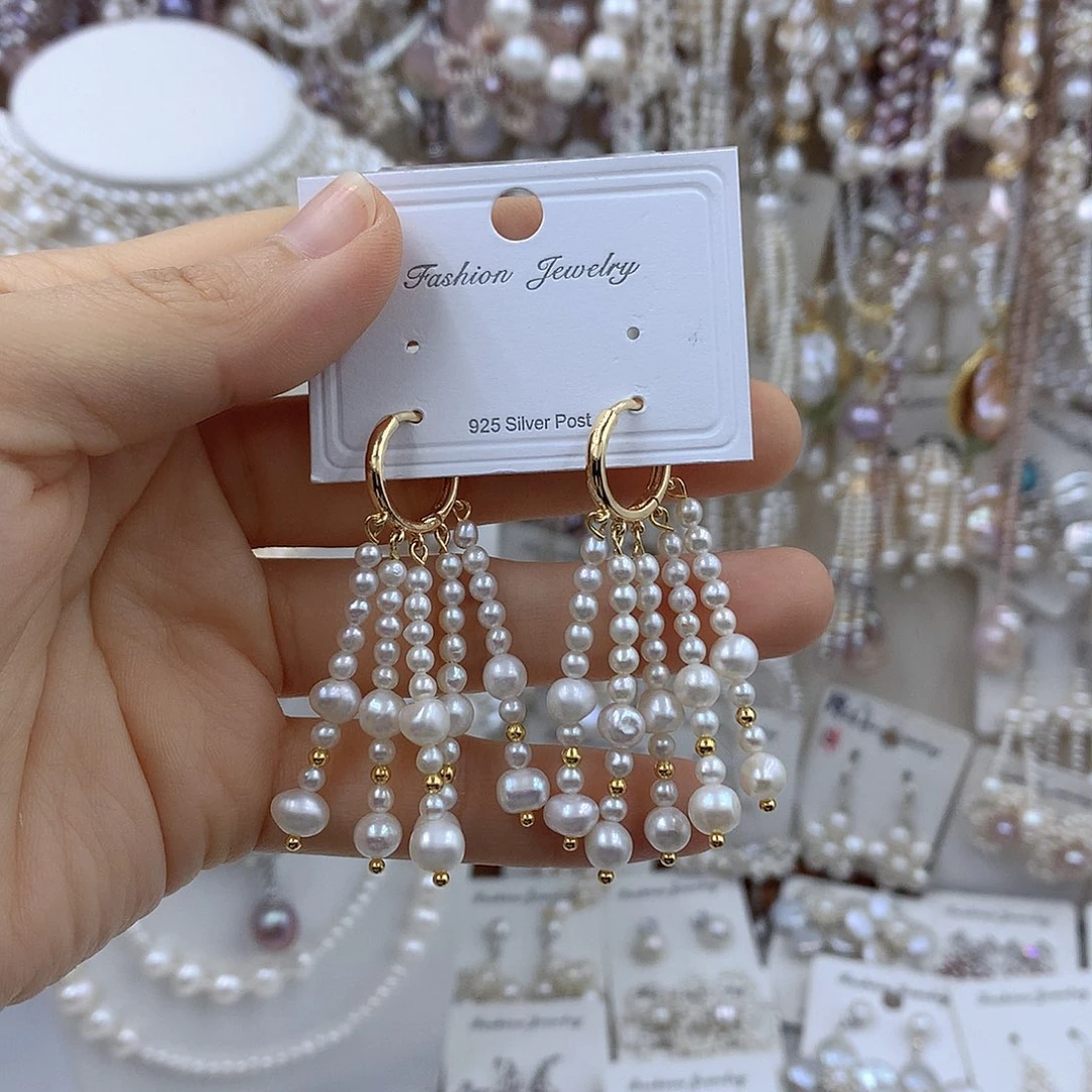 项链耳饰银S925镶嵌淡水珍珠