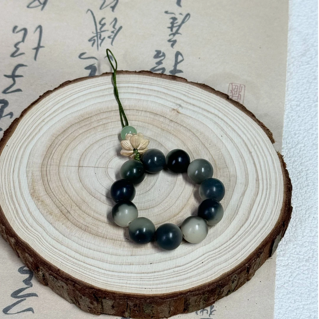 烟灰圆珠西延手机链12mm    G-B292050