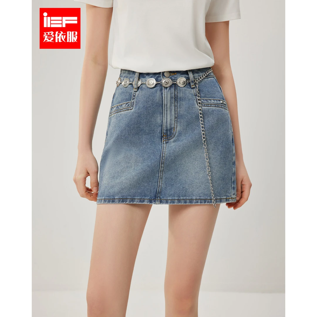 商场同款新品IEF/爱依服半身裙2025春季新款牛仔A裙欧若风