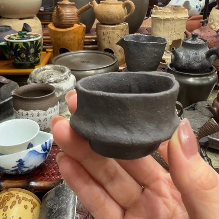 陶杯柴烧手捏茶器茶器茶器