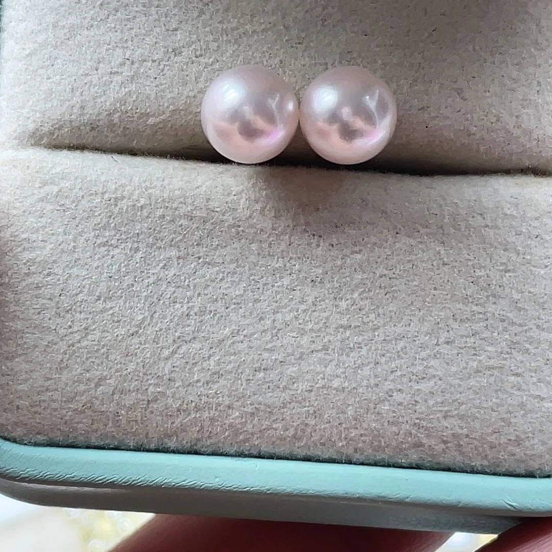 银S925镶嵌海水珍珠耳饰