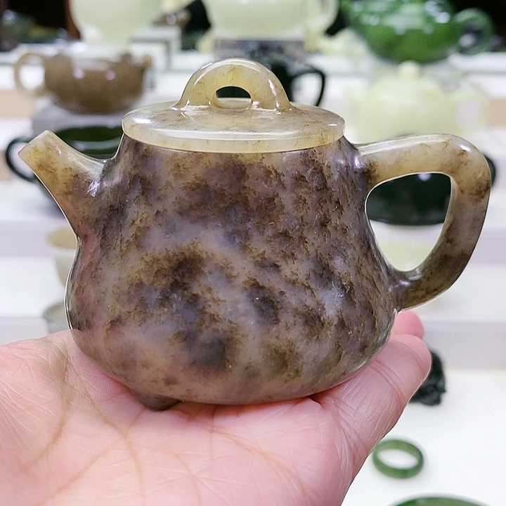 未镶嵌和田玉挂件茶壶100m l