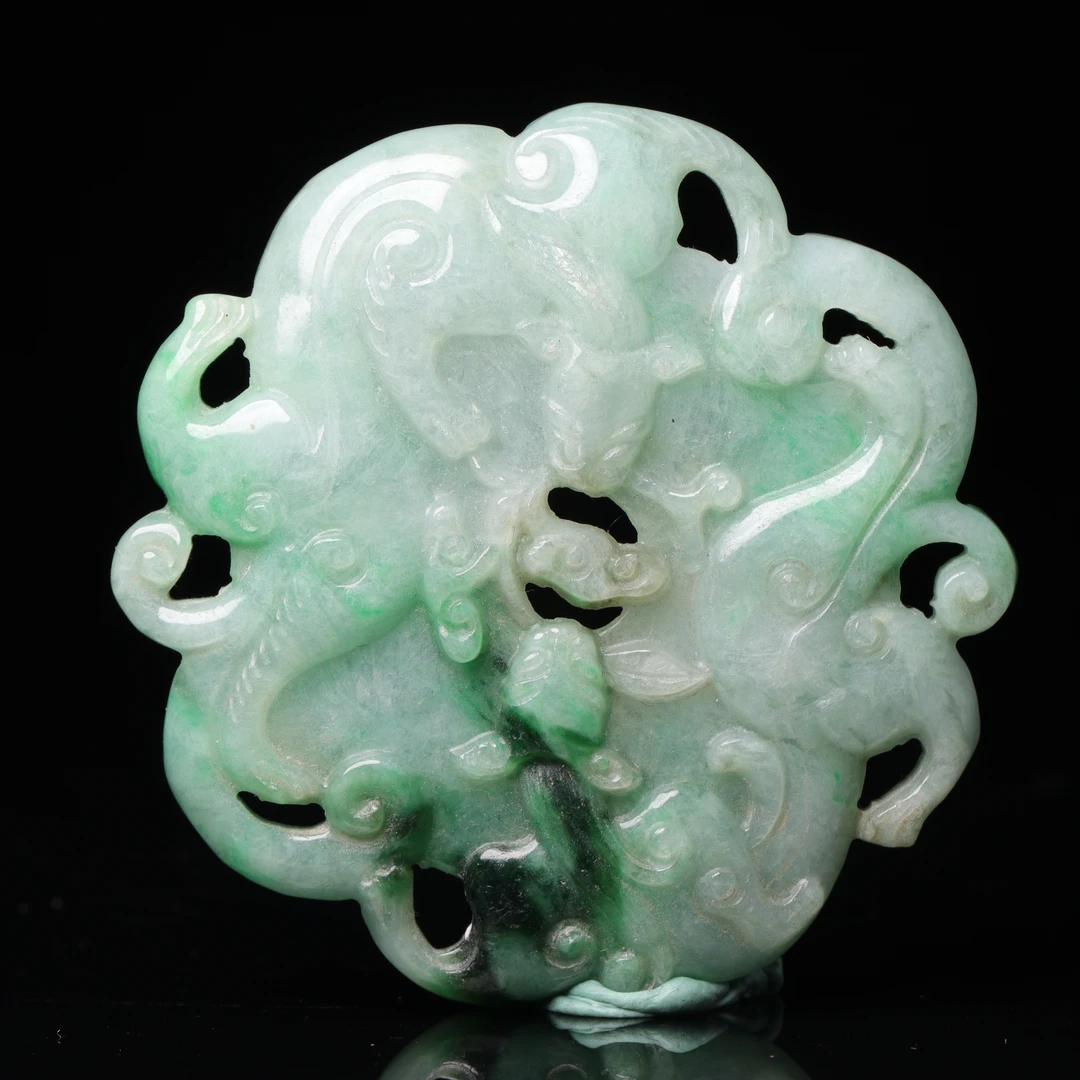 清代天然翡翠玉佩-NX