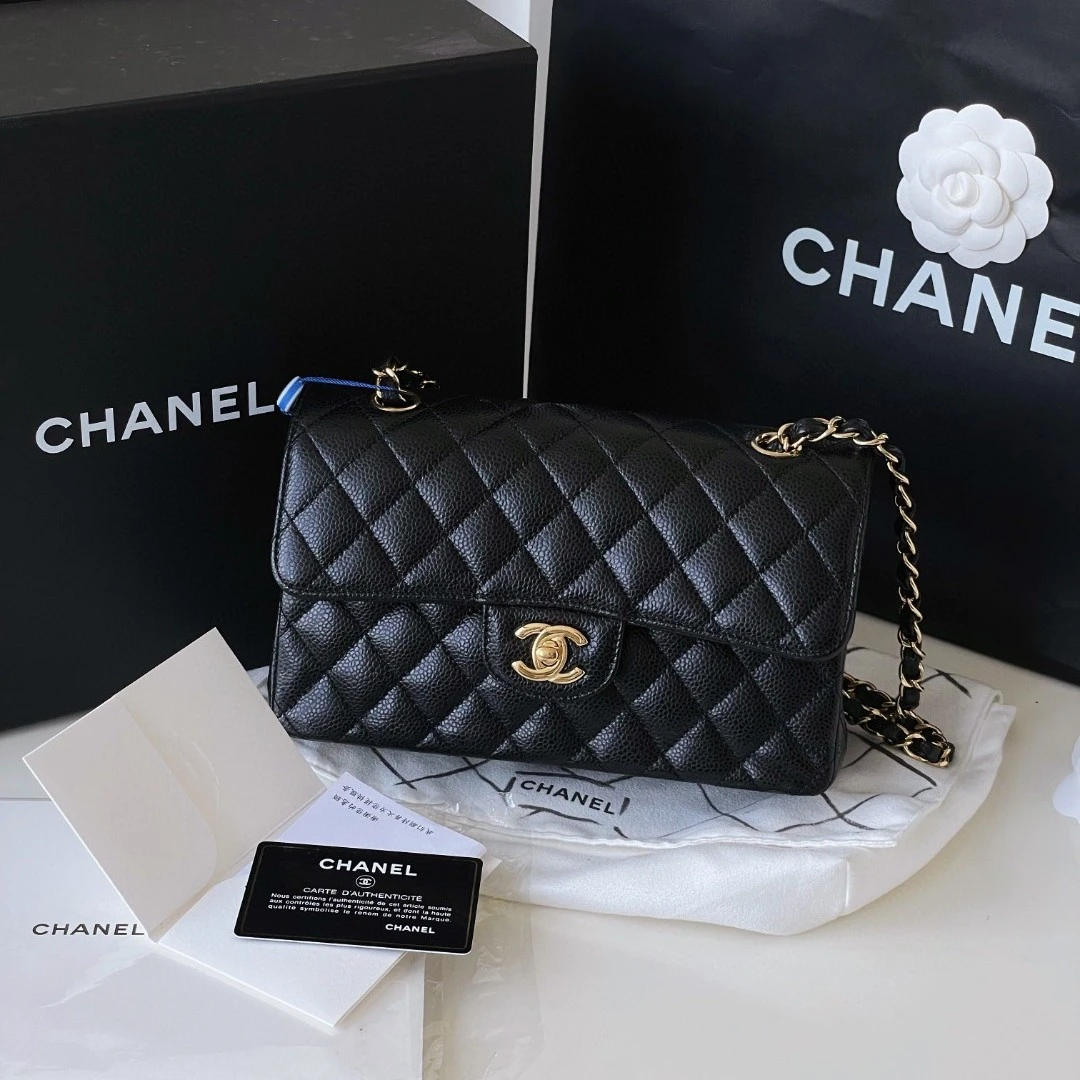 99新 Chanel/香奈儿 黑金牛cf小号31开BJM2-6416尺寸23-14-6