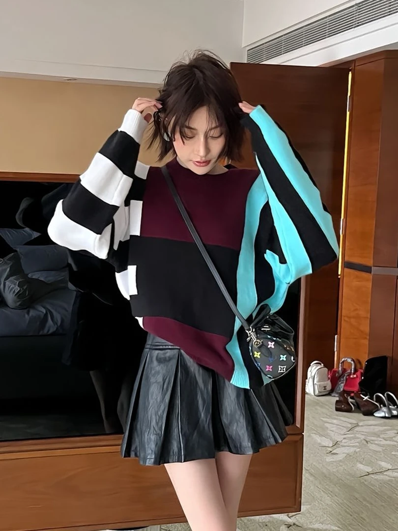 2025早秋超火减龄独特超好看单穿上衣时尚小众不撞款撞色条纹T恤