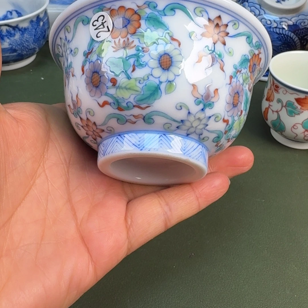 瓷景德镇纯手绘茶具圆圆243