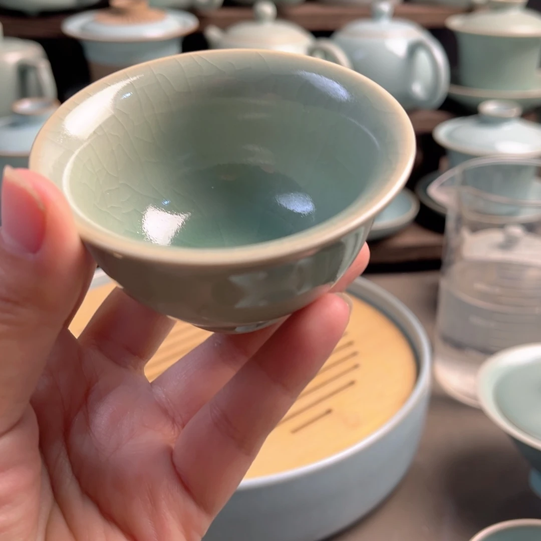 陶摆件瓷仿古釉压手杯原矿