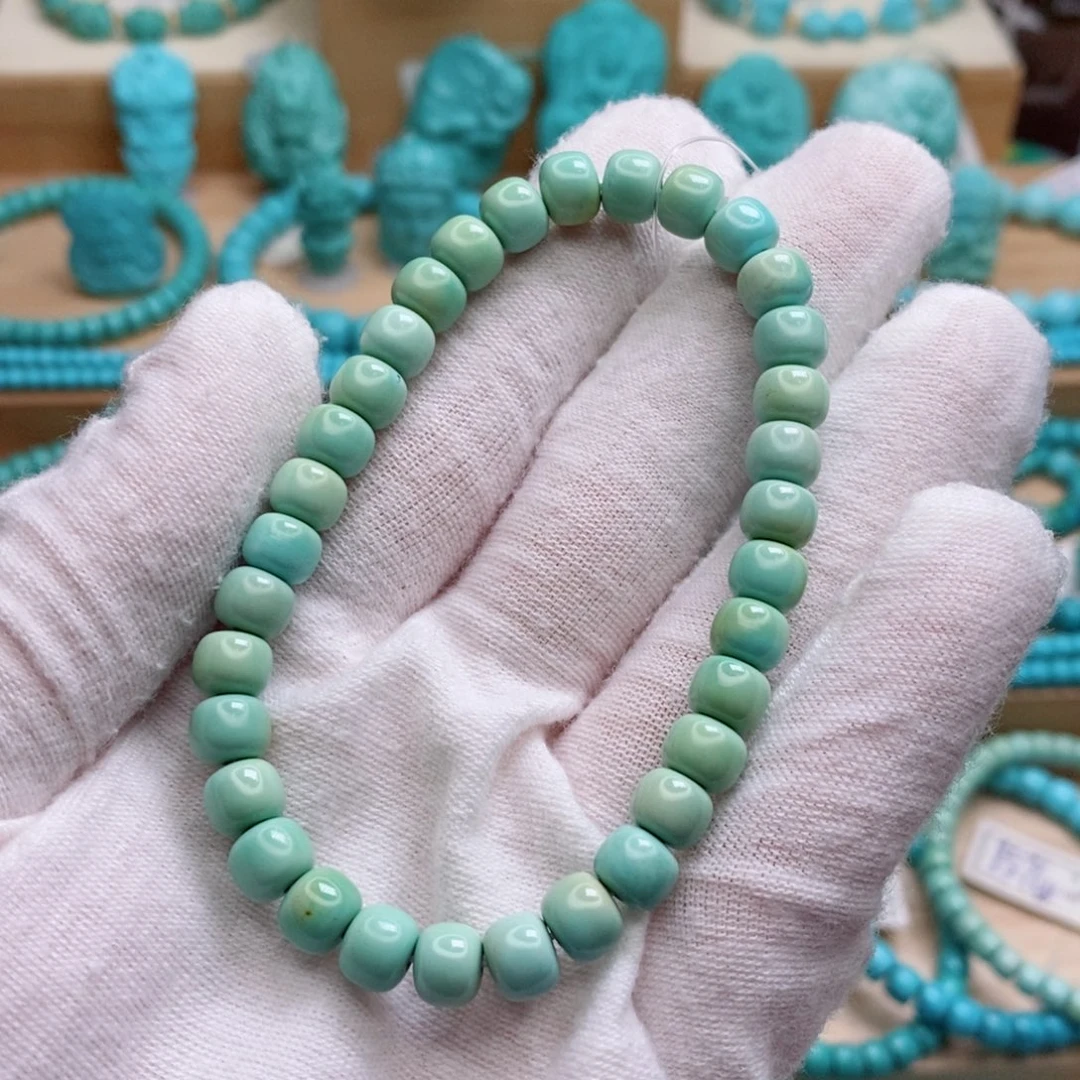 绿松石未镶嵌原矿高瓷无油无科技