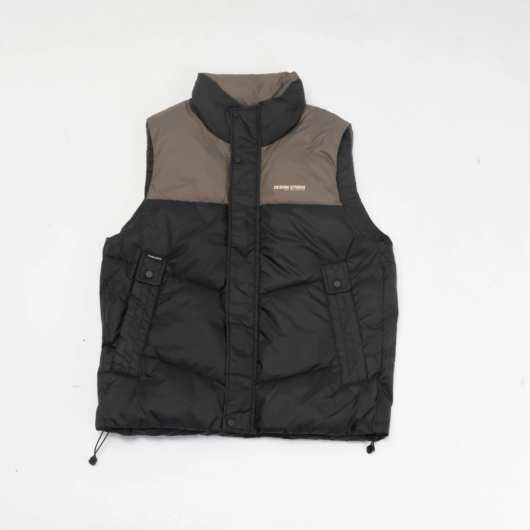 BFOV 拼接色宽松型羽马甲棉服【23665】