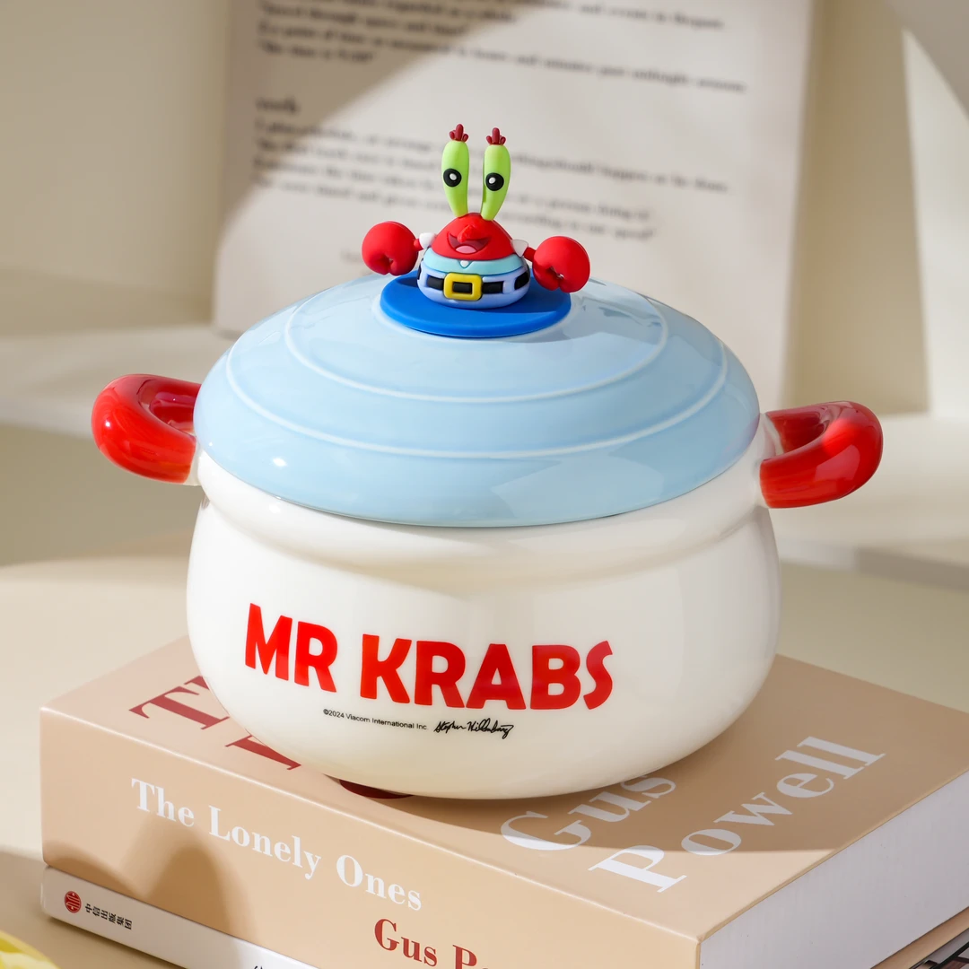 正版联名《海绵宝宝系列》泡面碗带盖超大号泡面高颜值