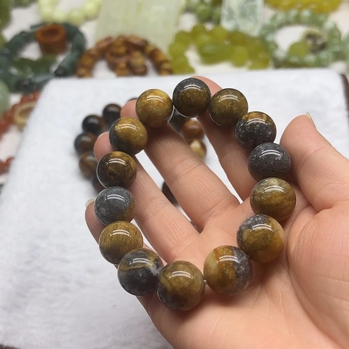 蛇纹石玉未镶嵌手串鸟***飞