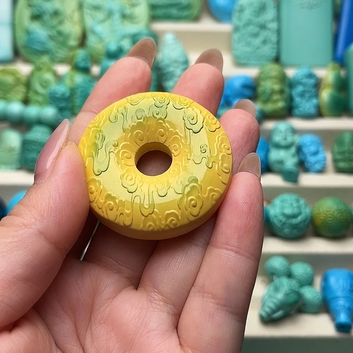 虚***谷精工雕刻祥云平安扣
