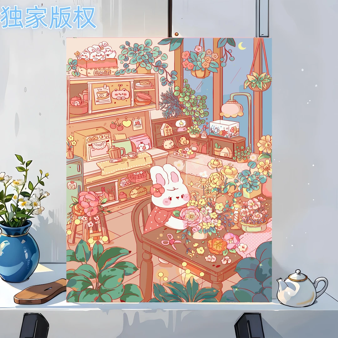 原创授权作品瓜瓜花房系列超多色45色 数字油画  diy