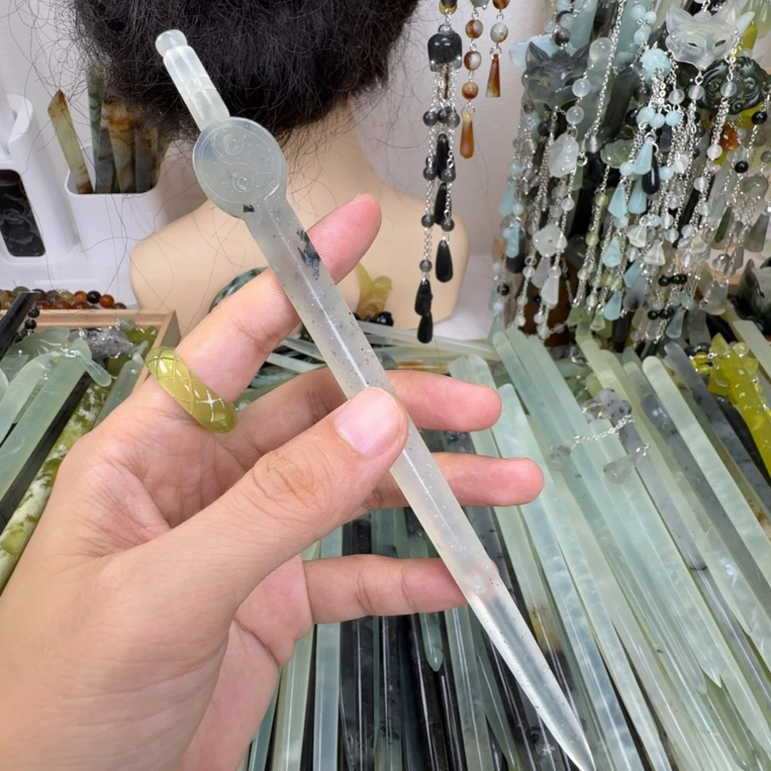 未镶嵌蛇纹石玉发饰