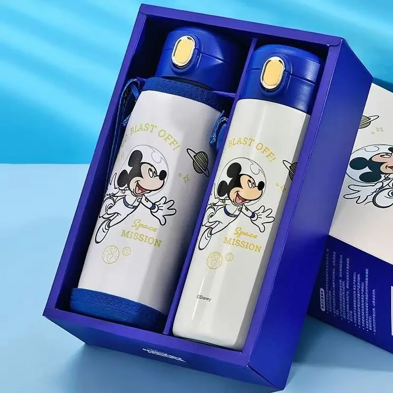 【佳佳】迪士尼儿童草莓熊米奇艾莎钢铁侠两用吸管直饮送礼盒装保温