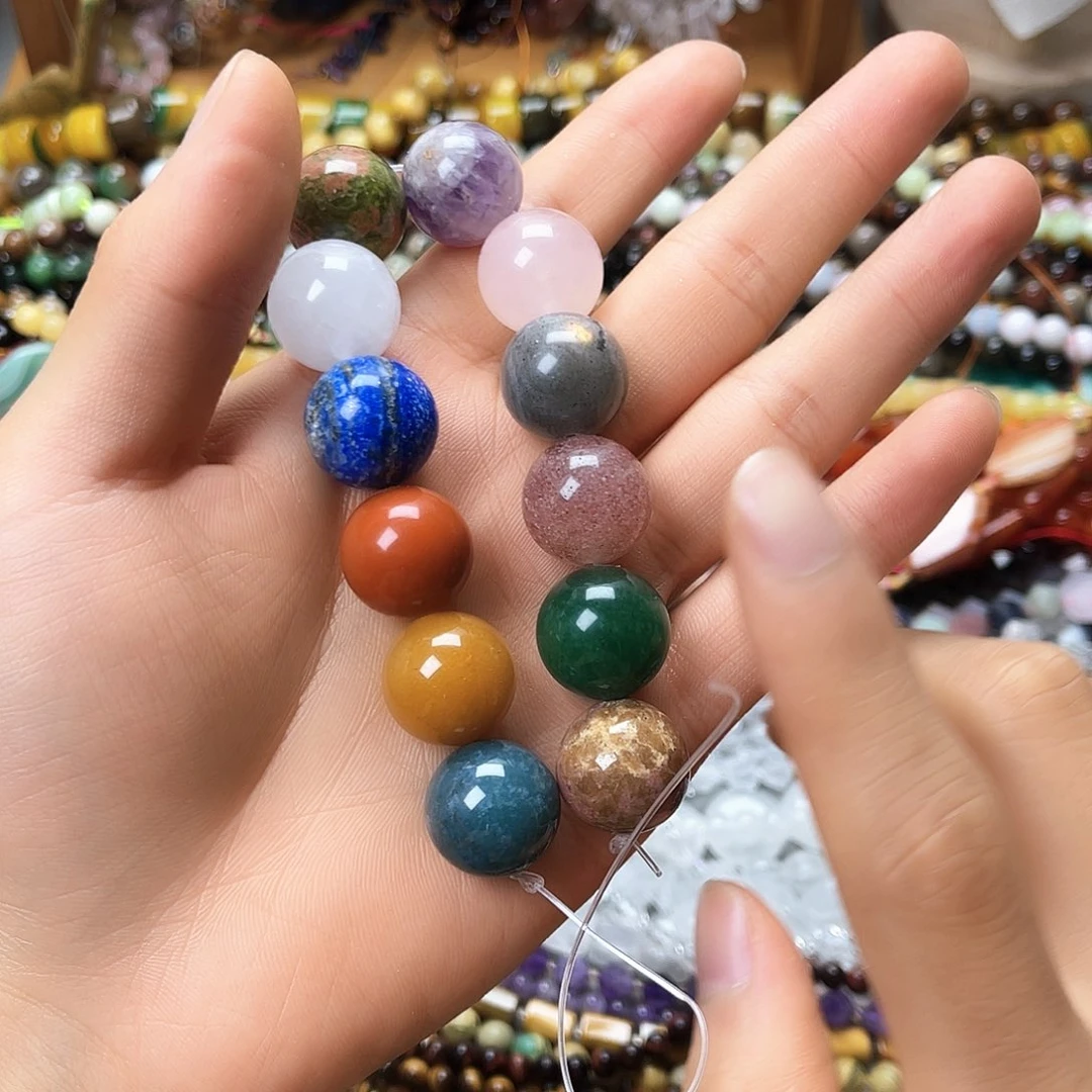 玛瑙/玉髓未镶嵌珠宝半成品卡18多宝圆珠12颗