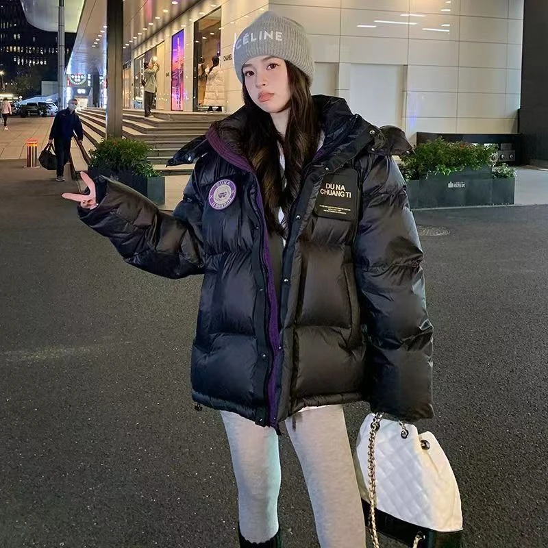 紫金加厚棉服男女同款冬季新款宽松小个子棉衣面包服棉袄休闲外套