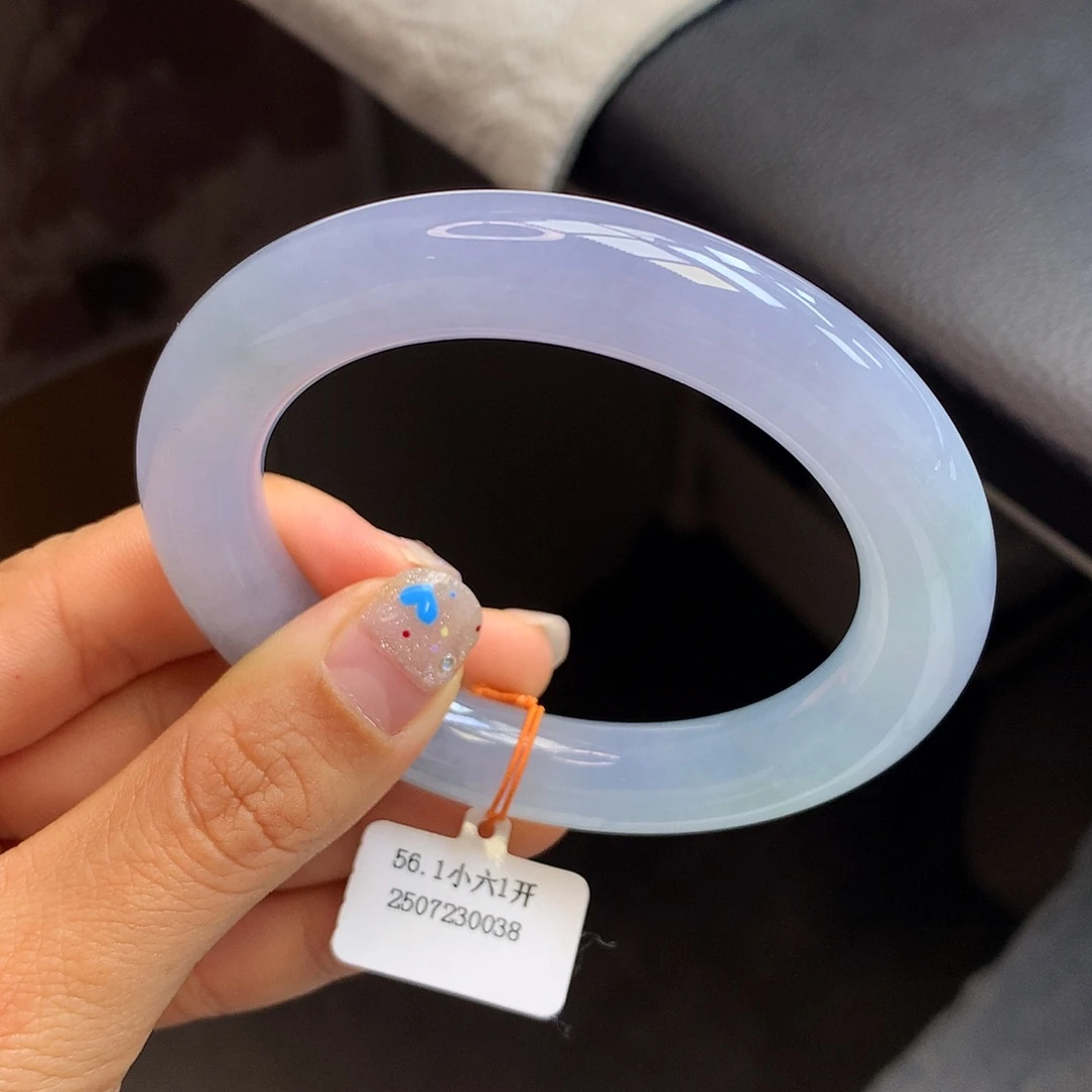 未镶嵌手镯翡翠56冰胶紫圆条